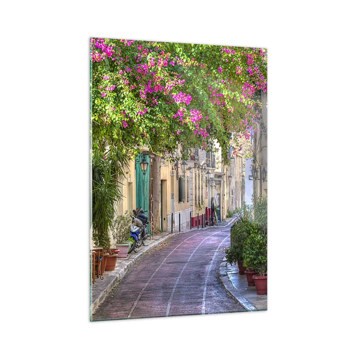 Billede på glas - En blomstrende gyde - 50x70 cm