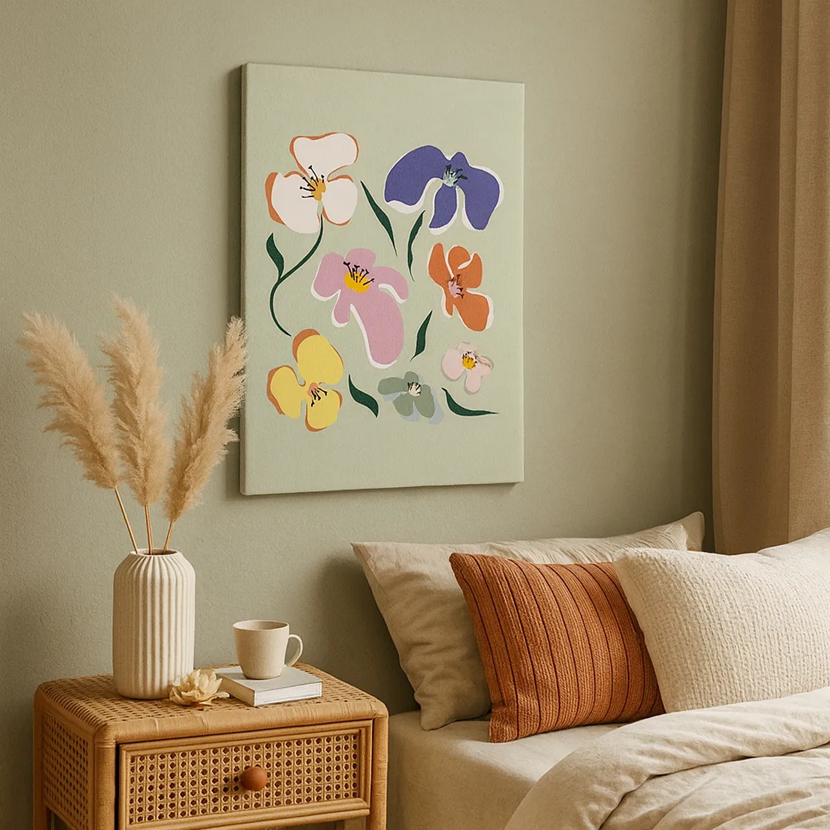 Lærredstryk - Billede på lærred - Stedmoderblomster med et twist - 50x70 cm