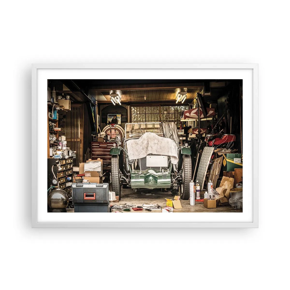 Plakat i hvid ramme - Tilbage til fortiden - 70x50 cm