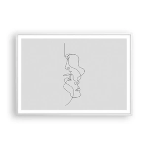 Plakat i hvid ramme - Gløderne af glubende begær - 100x70 cm