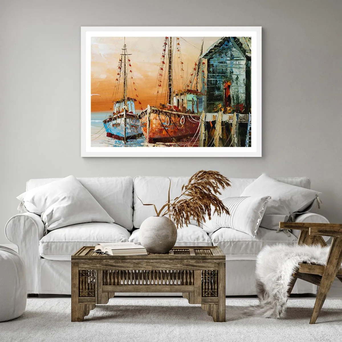 Plakat i hvid ramme - Fredelig tilbagevenden - 40x40 cm