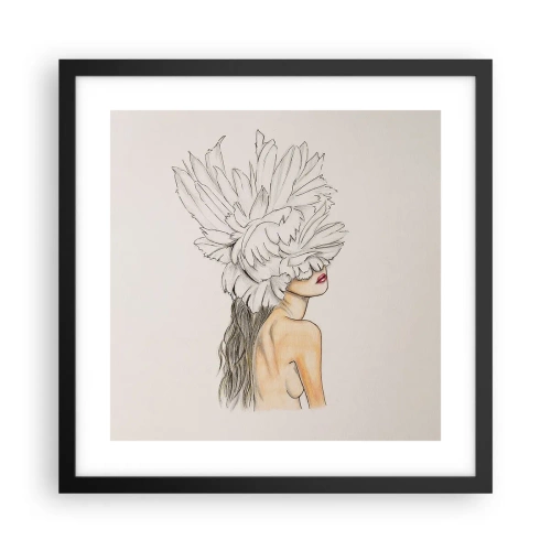Plakat i sort ramme - Skønhed kronet - 40x40 cm