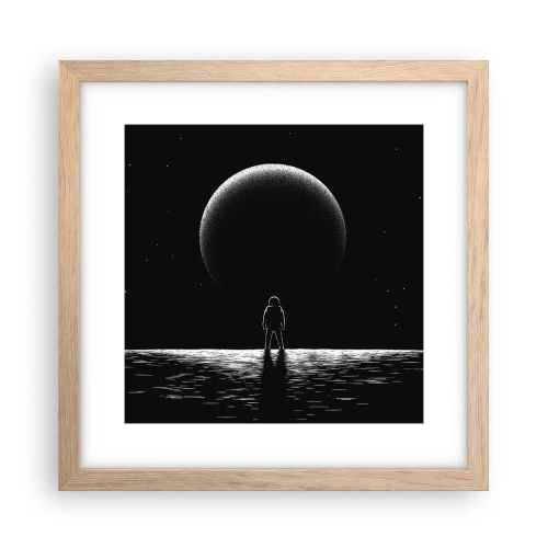 Plakat i ramme af lyst egetræ - Ansigt til ansigt - 30x30 cm
