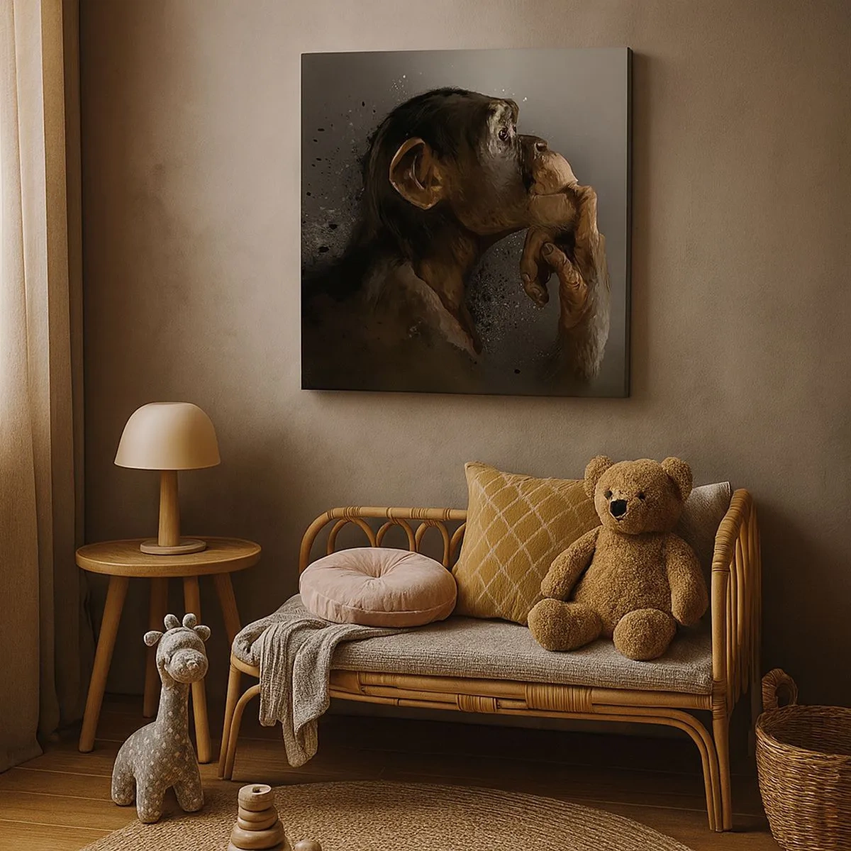 Lærredstryk - Billede på lærred - Helt sikkert en tænker - 30x30 cm