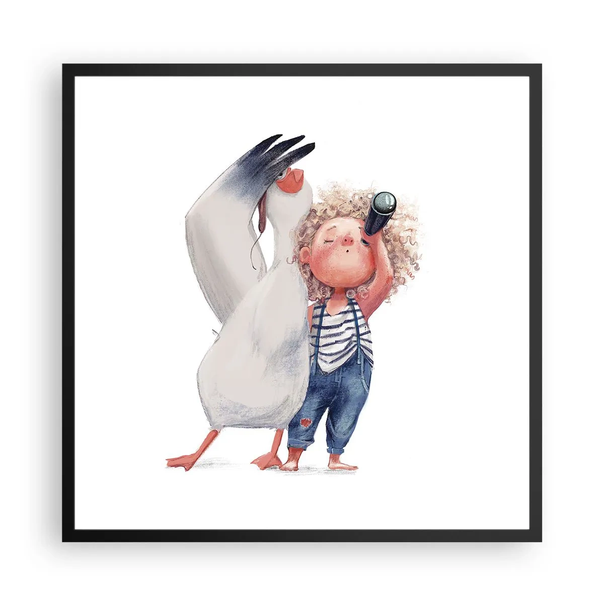 Plakat i sort ramme - En plan for en fantastisk rejse - 60x60 cm