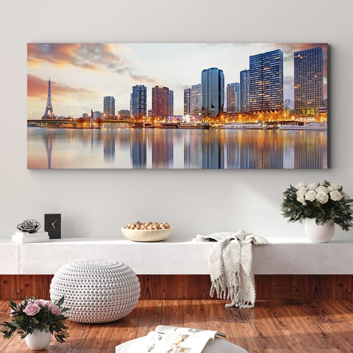 Lærredstryk - Billede på lærred - Den monumentale ro i Paris - 90x30 cm