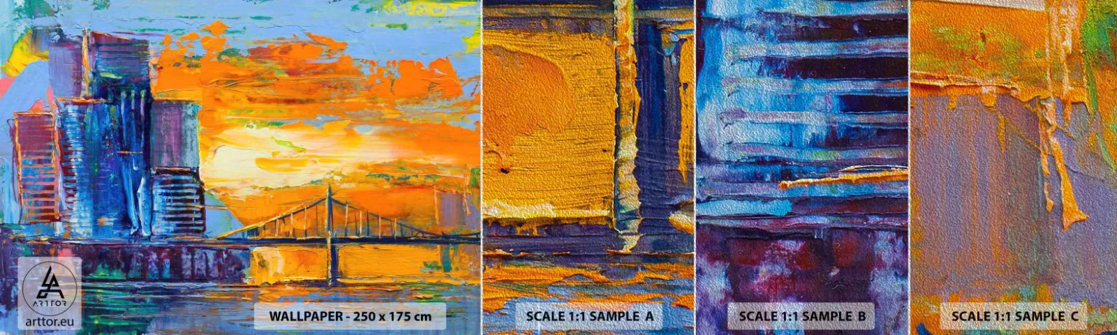 Prøve Fototapet Premium Sand - Kultur og natur - Abstraktion, By, Stykke - 100x30 cm