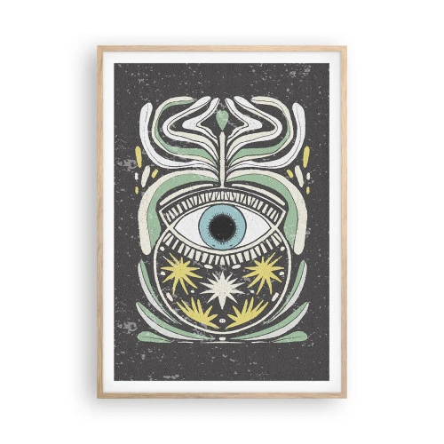 Plakat i ramme af lyst egetræ - Stammeritualer - 70x100 cm