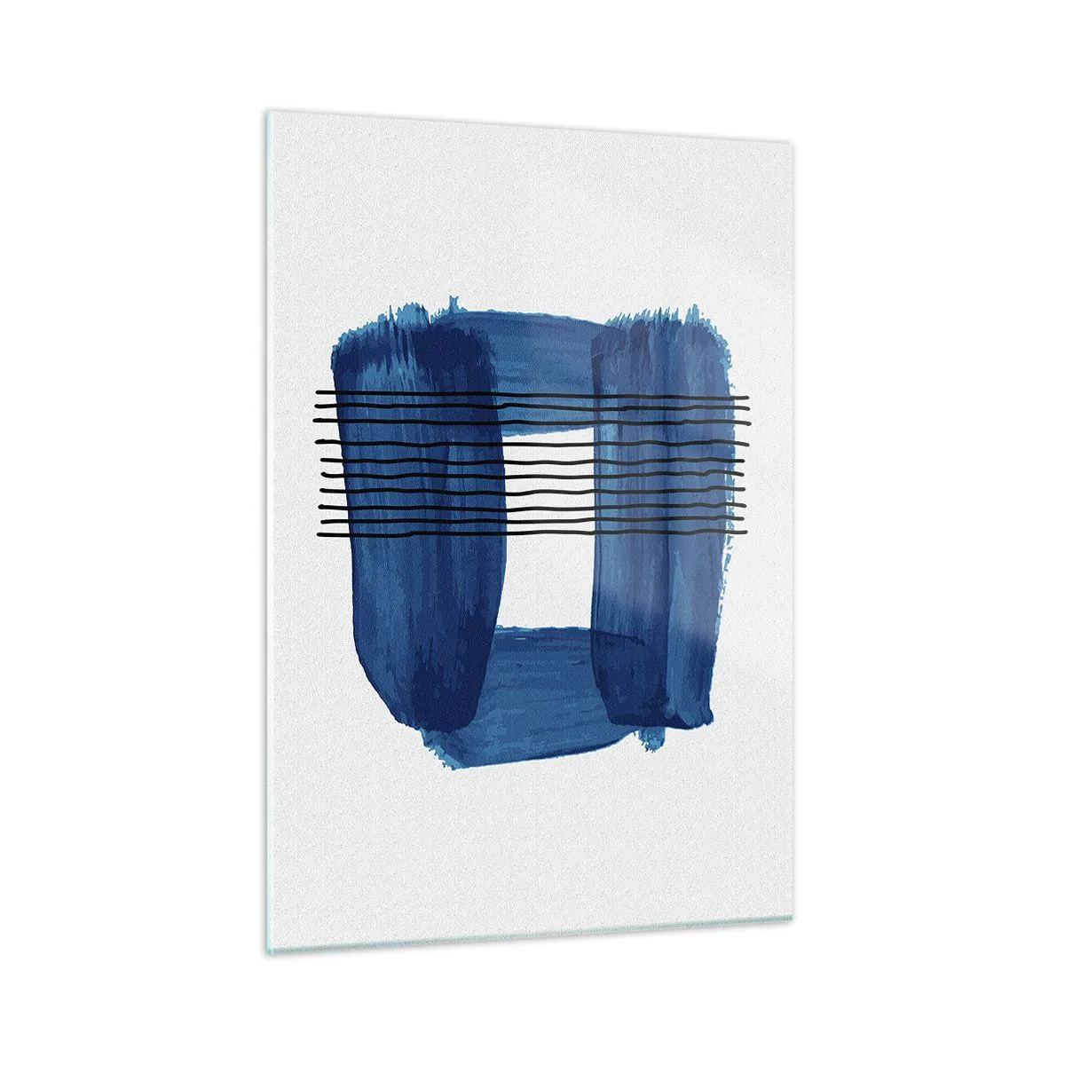 Billede på glas - Blå-sort sammensætning - 50x70 cm