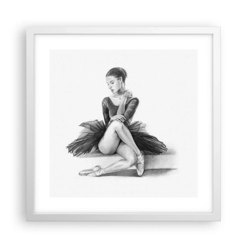Plakat i hvid ramme - Fortryllet af dans - 40x40 cm