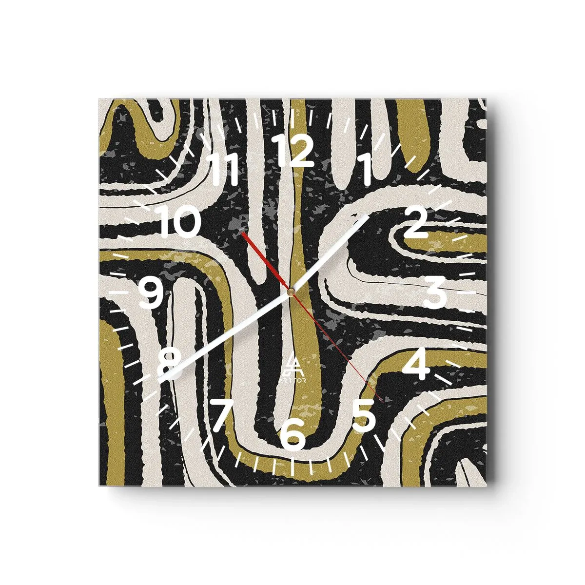 Vægur, Uret - Komposition: stier og gyder - 40x40 cm