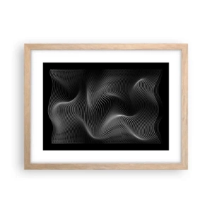 Plakat i ramme af lyst egetræ - Lysets dans i rummet - 40x30 cm