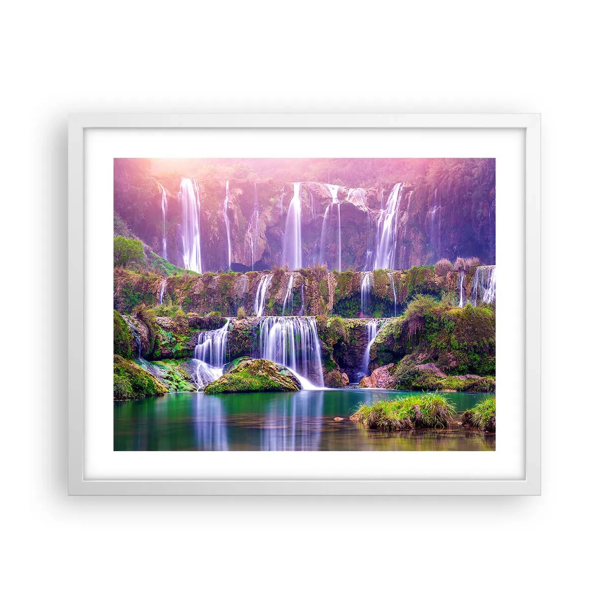 Plakat i hvid ramme - Trappe til himlen - 50x40 cm