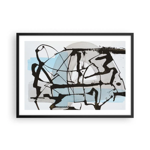 Plakat i sort ramme - Ikke desto mindre blå - 70x50 cm