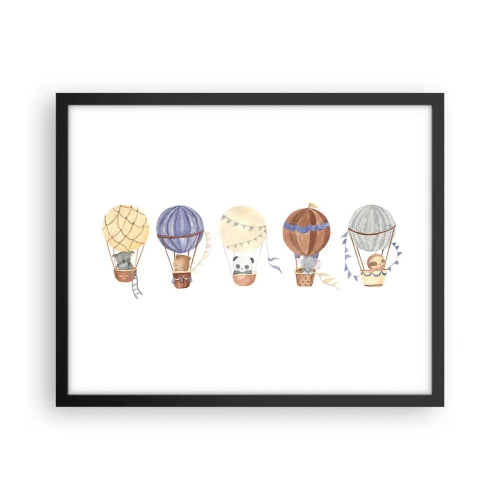 Plakat i sort ramme - Venner på farten - 50x40 cm