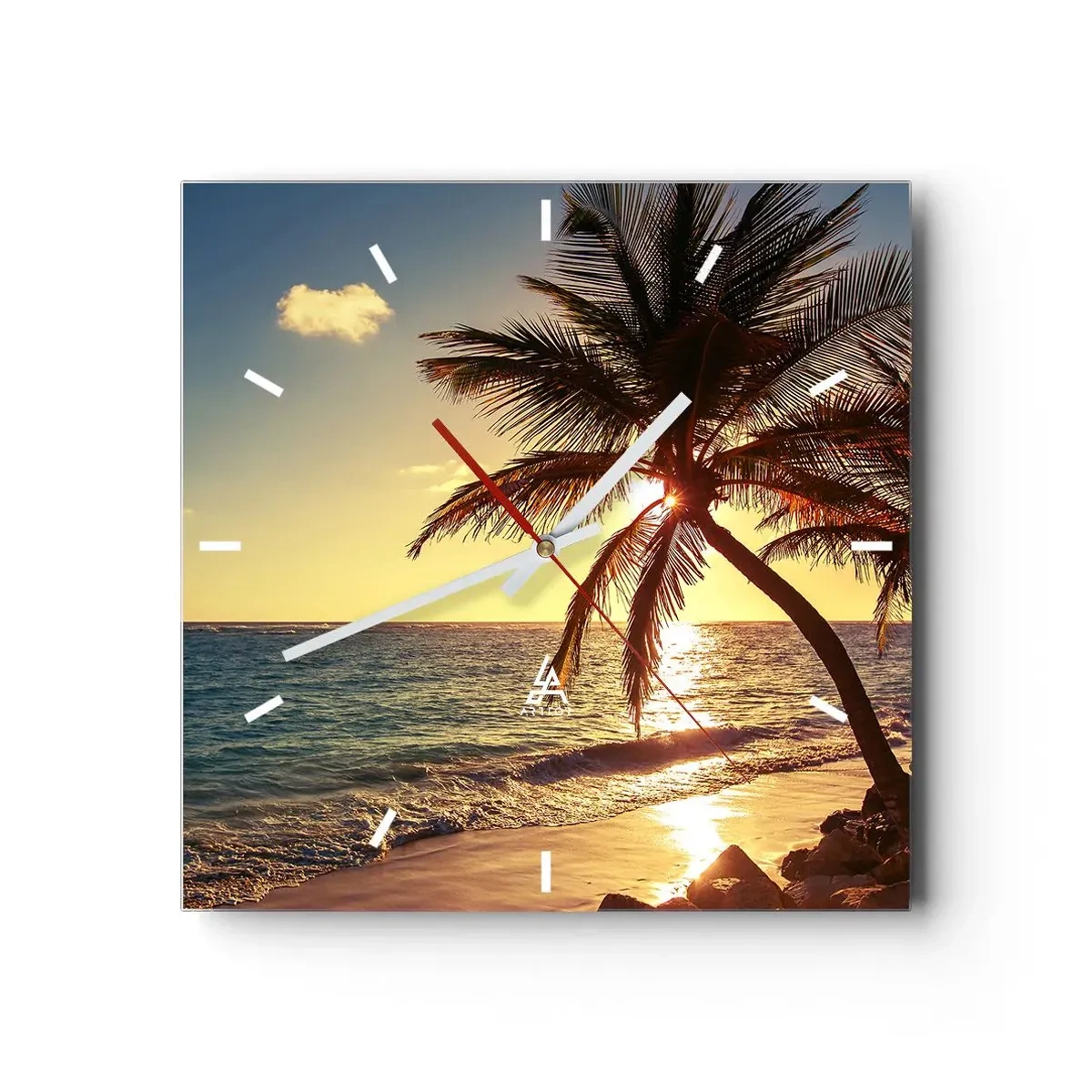 Vægur, Uret - Sommer under palmerne - 30x30 cm