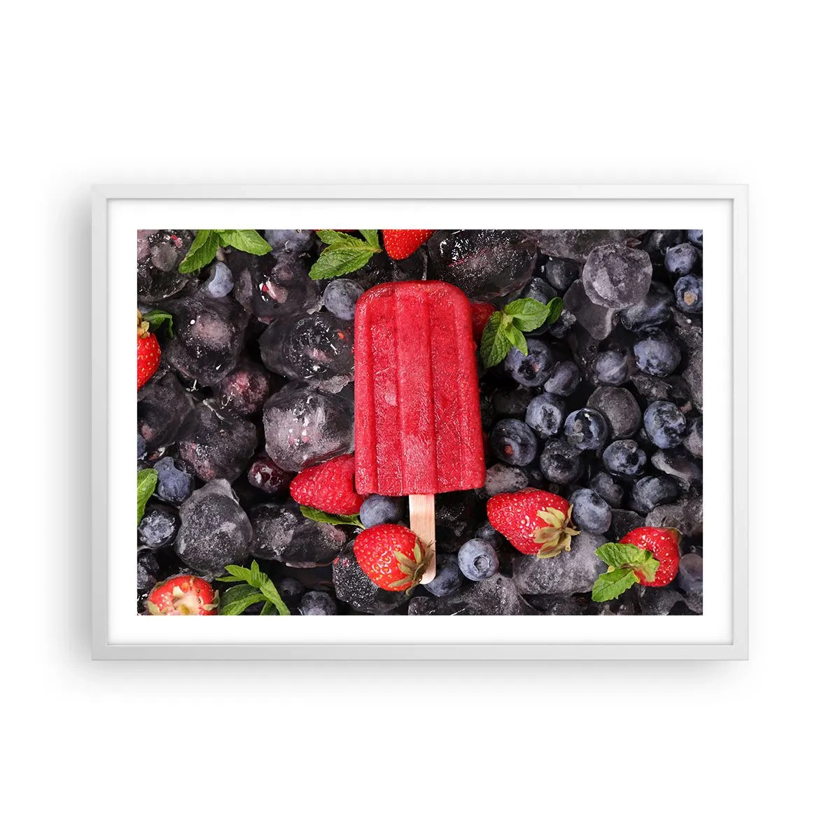 Plakat i hvid ramme - En smag af varm sommer - 70x50 cm