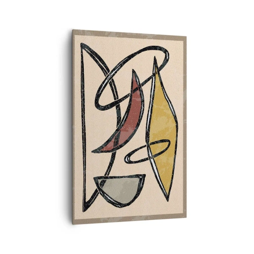 Lærredstryk - Billede på lærred - Komposition - buer og ovaler - 80x120 cm