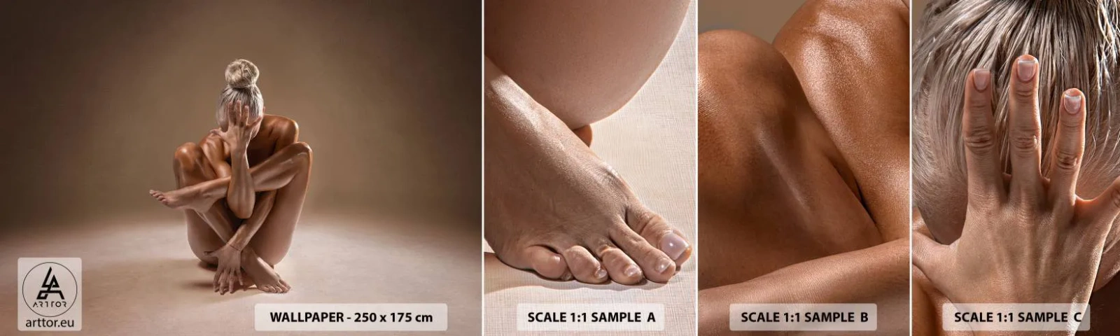 Prøve Fototapet Selvklæbende Deluxe Sticker - Enhed mellem krop og ånd - Legeme, Kvinde, Model - 100x30 cm