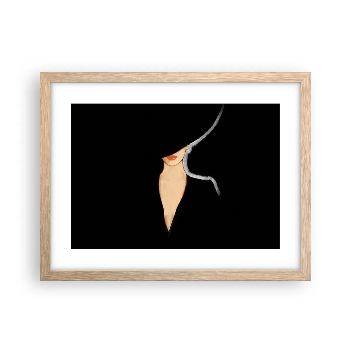 Plakat i ramme af lyst egetræ - Elegance og stil - 40x30 cm