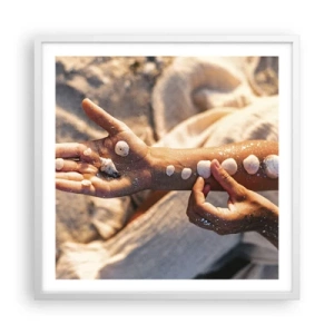 Plakat i hvid ramme - Skønhed inden for rækkevidde - 60x60 cm