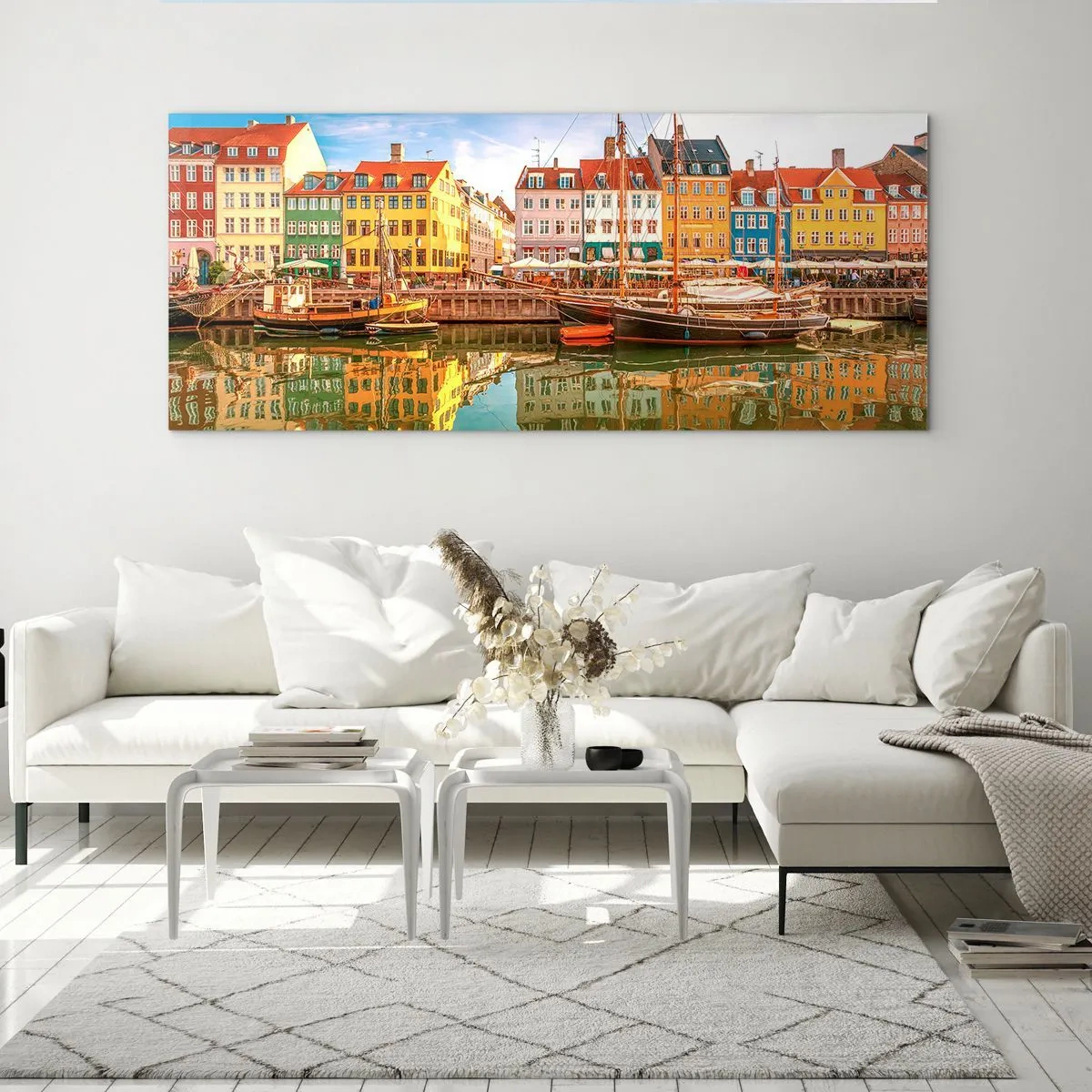 Billede på glas - Over vand så glat som et spejl - 90x30 cm
