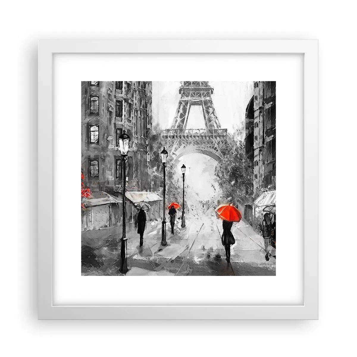 Plakat i hvid ramme - Alle veje fører til den - 30x30 cm