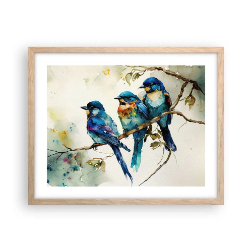 Plakat i ramme af lyst egetræ - Er han fornærmet? - 50x40 cm