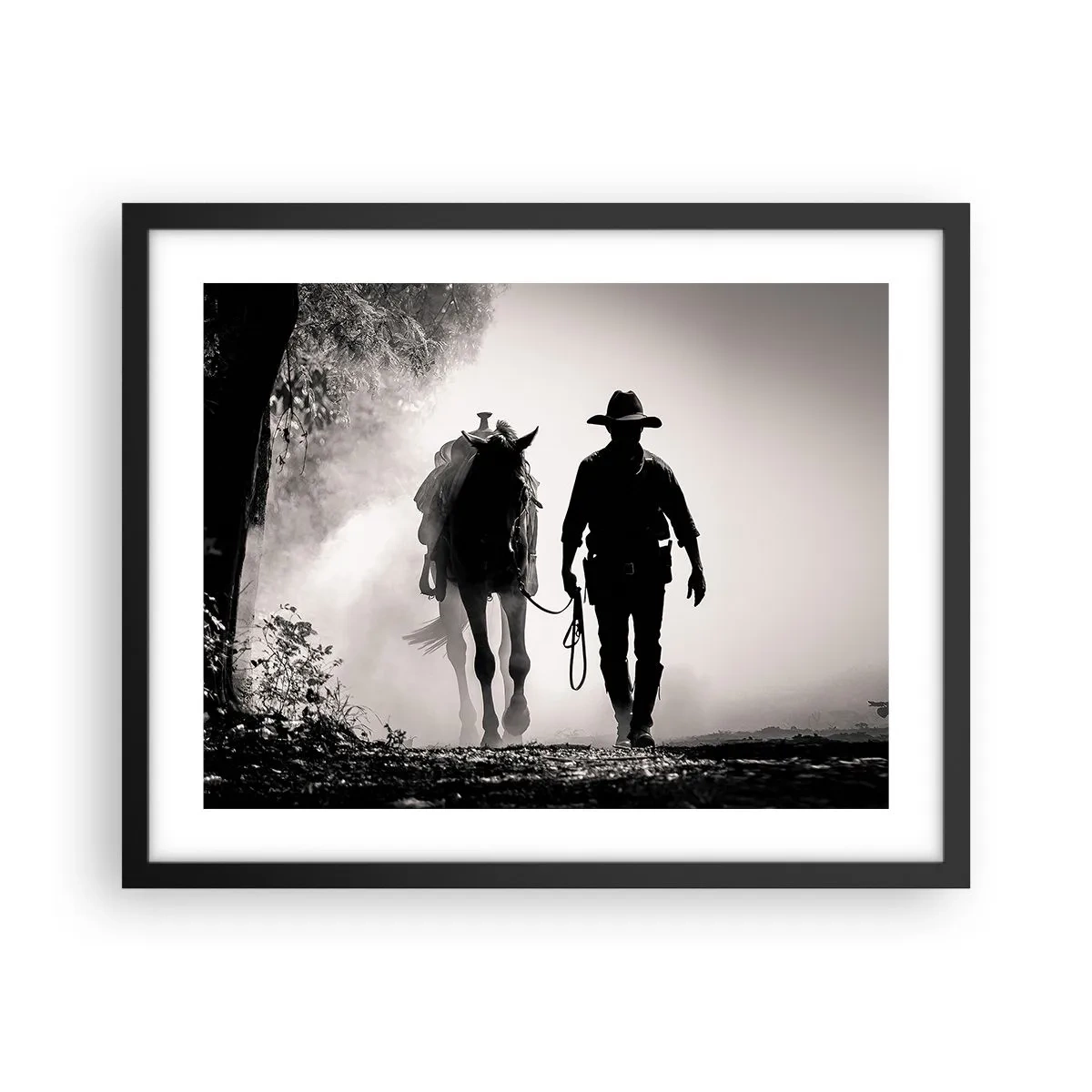 Plakat i sort ramme - En morgen i Texas - 50x40 cm