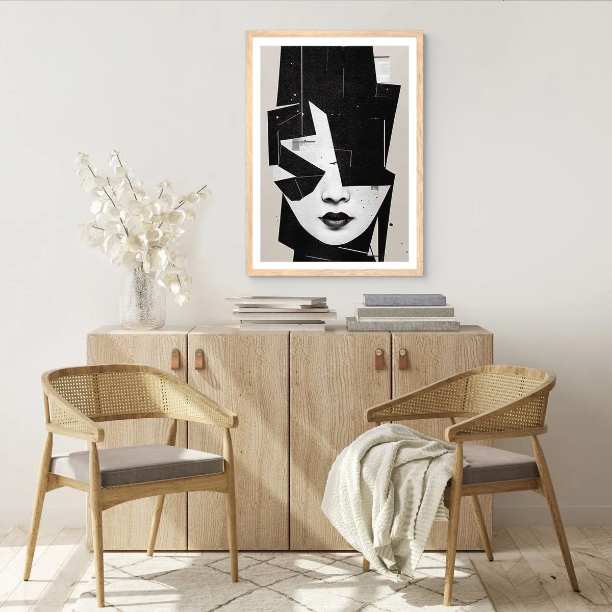 Plakat i ramme af lyst egetræ - Dybt skjult - 61x91 cm