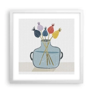 Plakat i hvid ramme - Som et valmuefrø - 40x40 cm