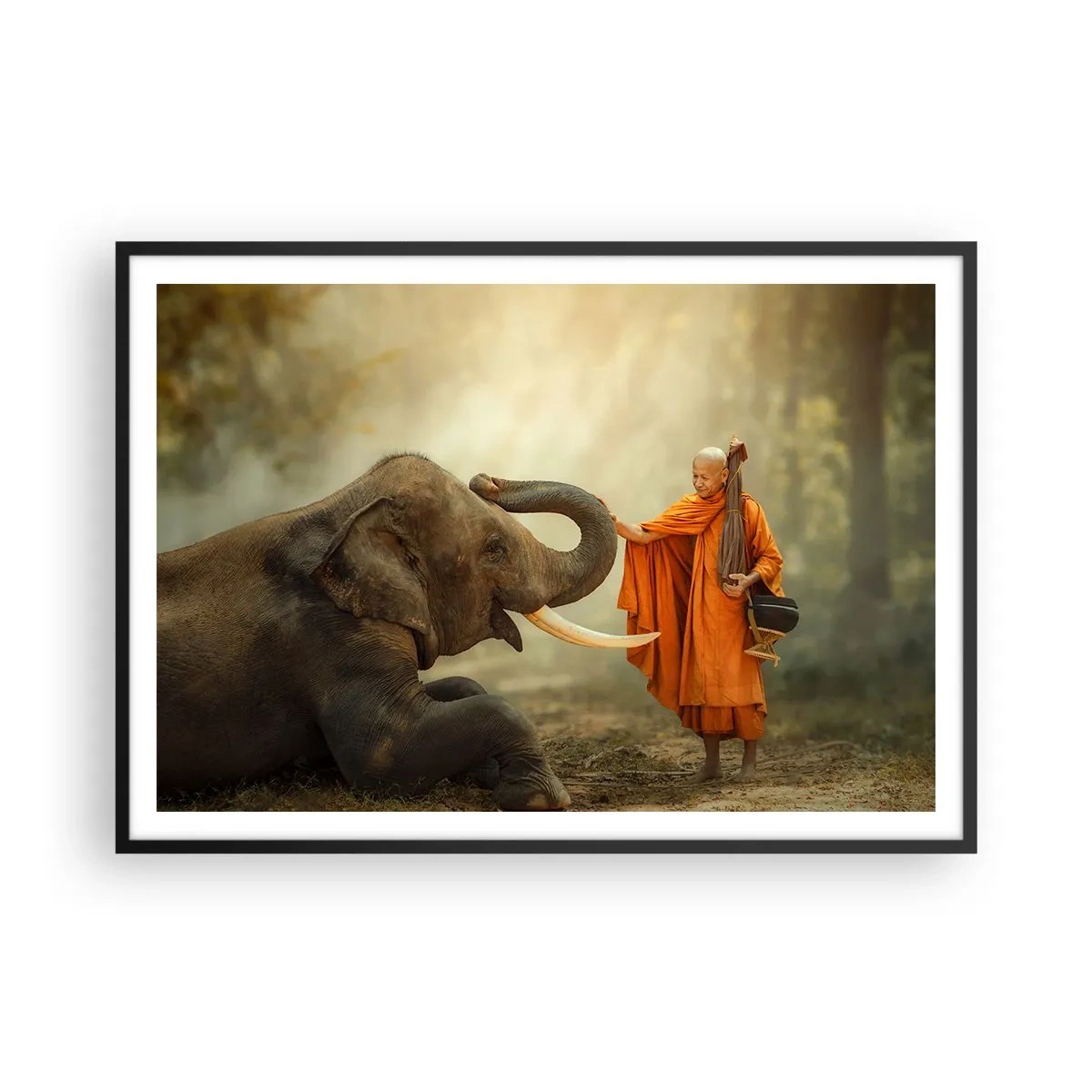 Plakat i sort ramme - Møde på ferien - 100x70 cm