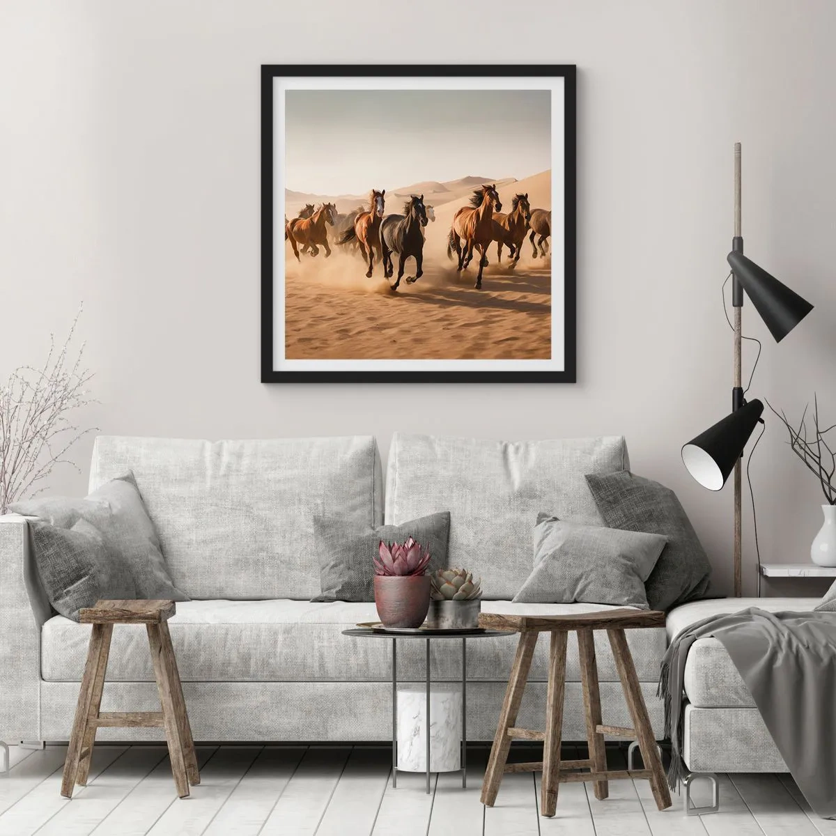 Plakat i sort ramme - Fri som vinden - 60x60 cm