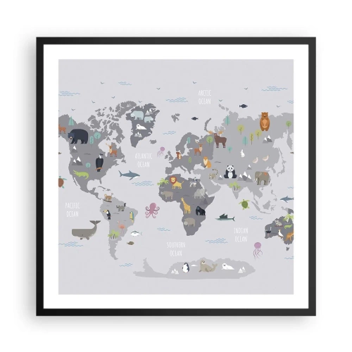 Plakat i sort ramme - Fortæl mig, hvor du er fra... - 60x60 cm