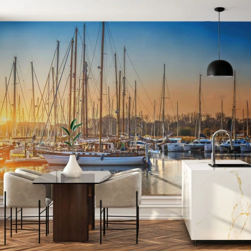 Fototapet Premium Sand - Vinden skal også sove - Landskab, Marina, Sejlbåd - 100x70 cm