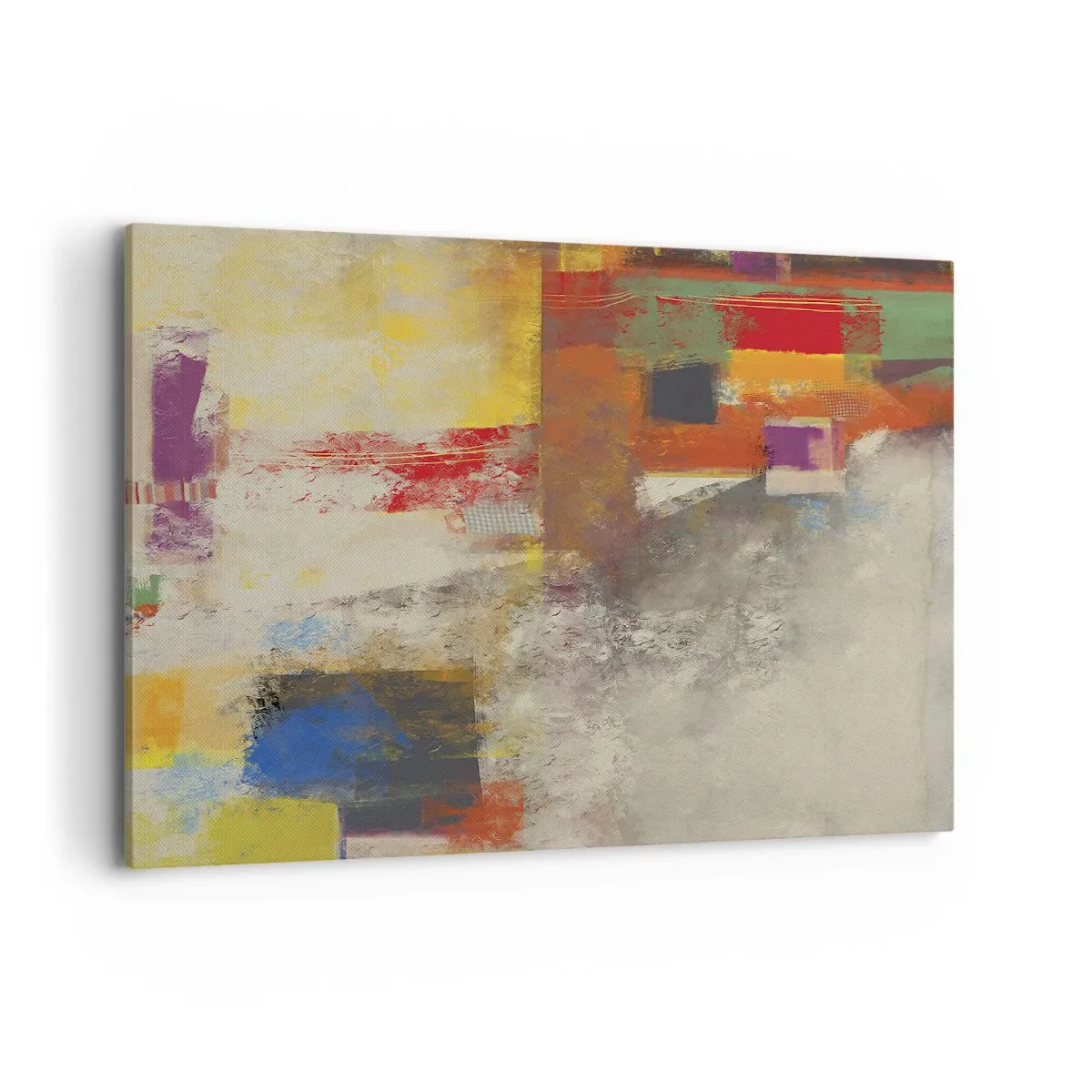 Lærredstryk - Billede på lærred - Geometri af farver - 120x80 cm