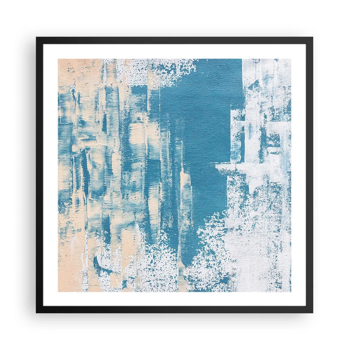 Plakat i sort ramme - Gennem istappen - 60x60 cm