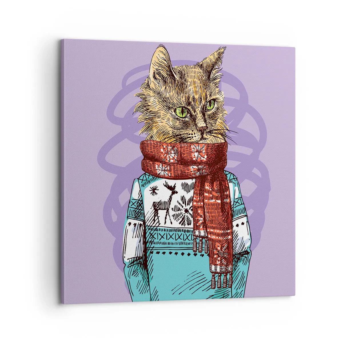 Lærredstryk - Billede på lærred - En kat ikke kun i sko - 60x60 cm