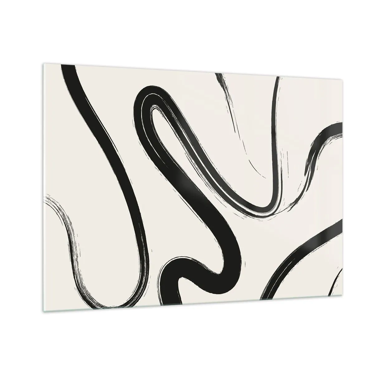 Billede på glas - Sort og hvid fantasifuldhed - 100x70 cm