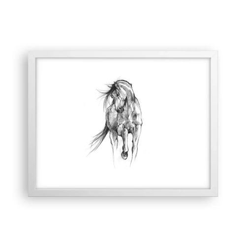 Plakat i hvid ramme - I en yndefuld trav - 40x30 cm