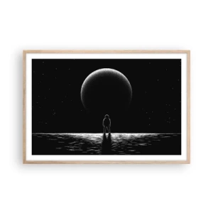 Plakat i ramme af lyst egetræ - Ansigt til ansigt - 91x61 cm