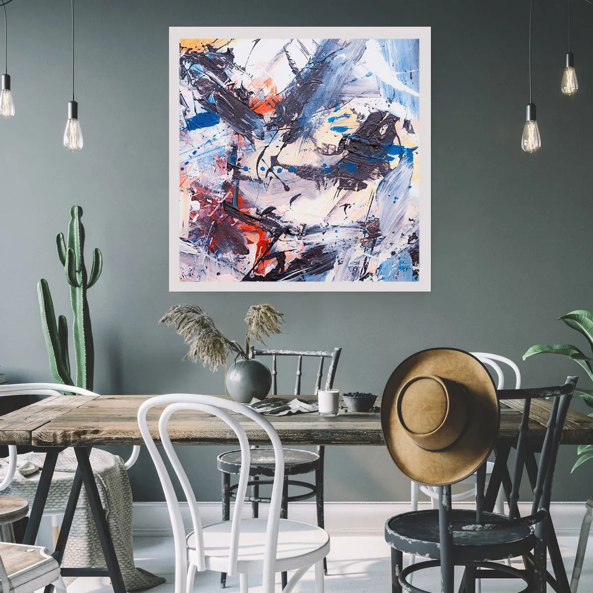 Plakat - Abstraktionens vanvittige dans - 30x30 cm