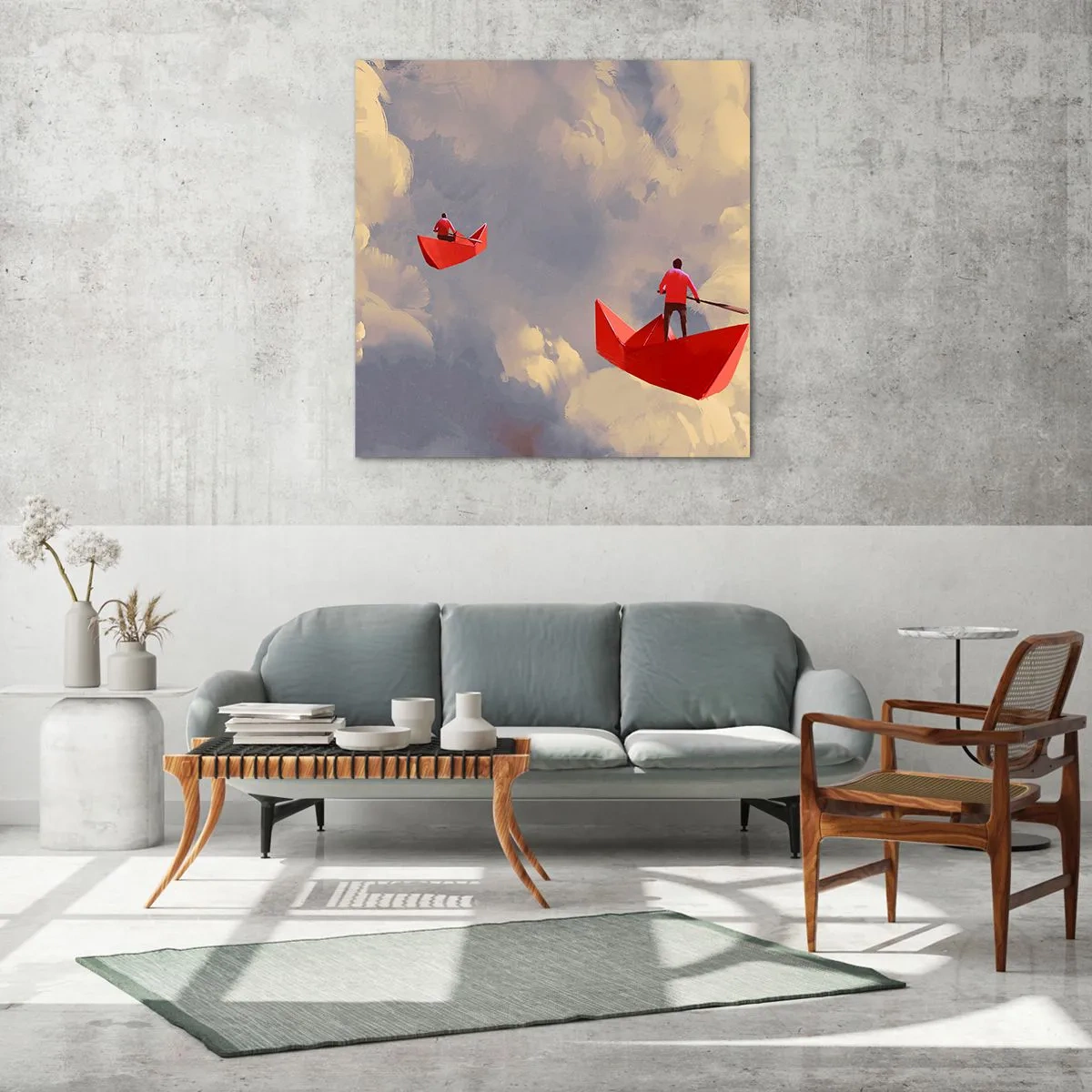 Billede på glas - Drømmernes ekspedition - 50x50 cm