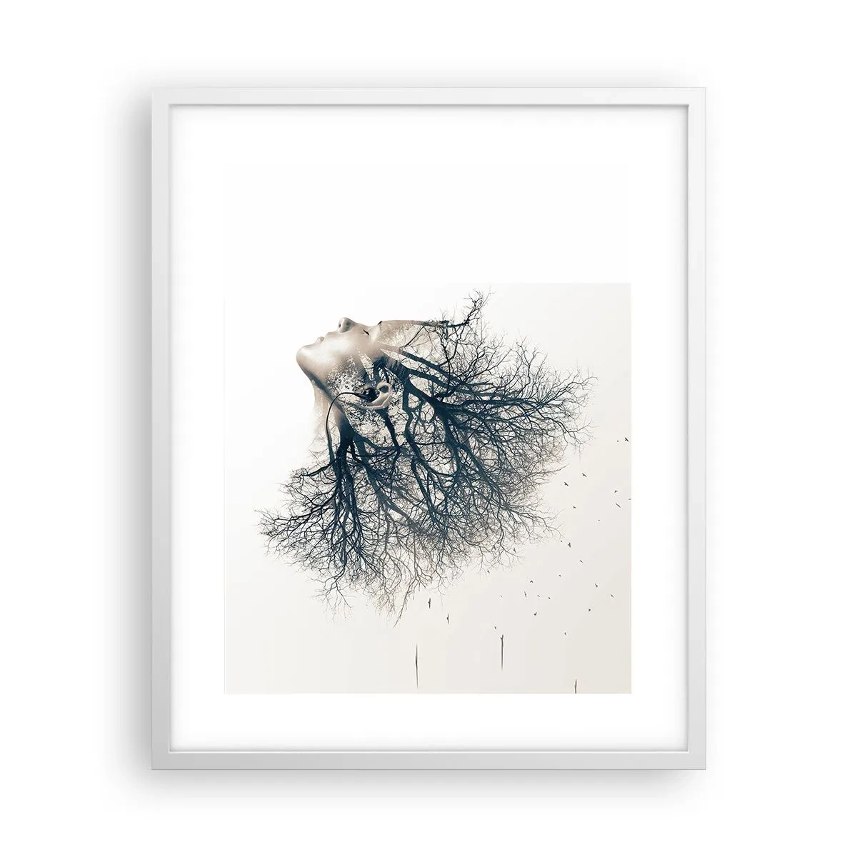 Plakat i hvid ramme - Lyttede til træets hvisken - 40x50 cm