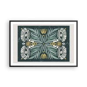 Plakat i sort ramme - Som en folkeudskæring - 91x61 cm