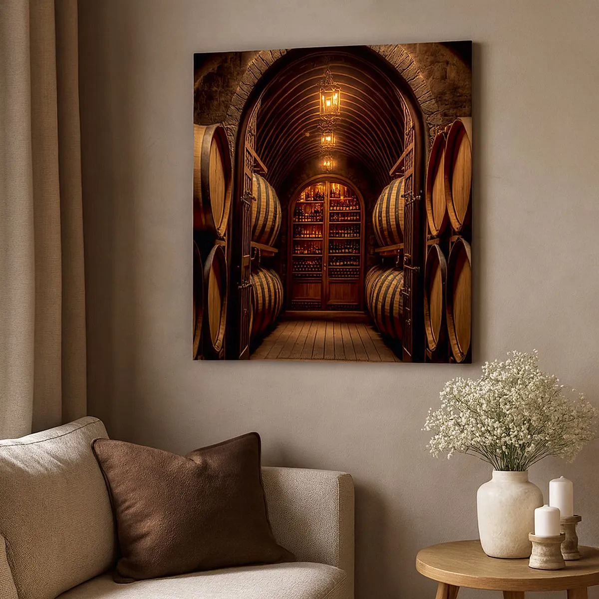 Lærredstryk - Billede på lærred - Atmosfærisk kælder - 30x30 cm