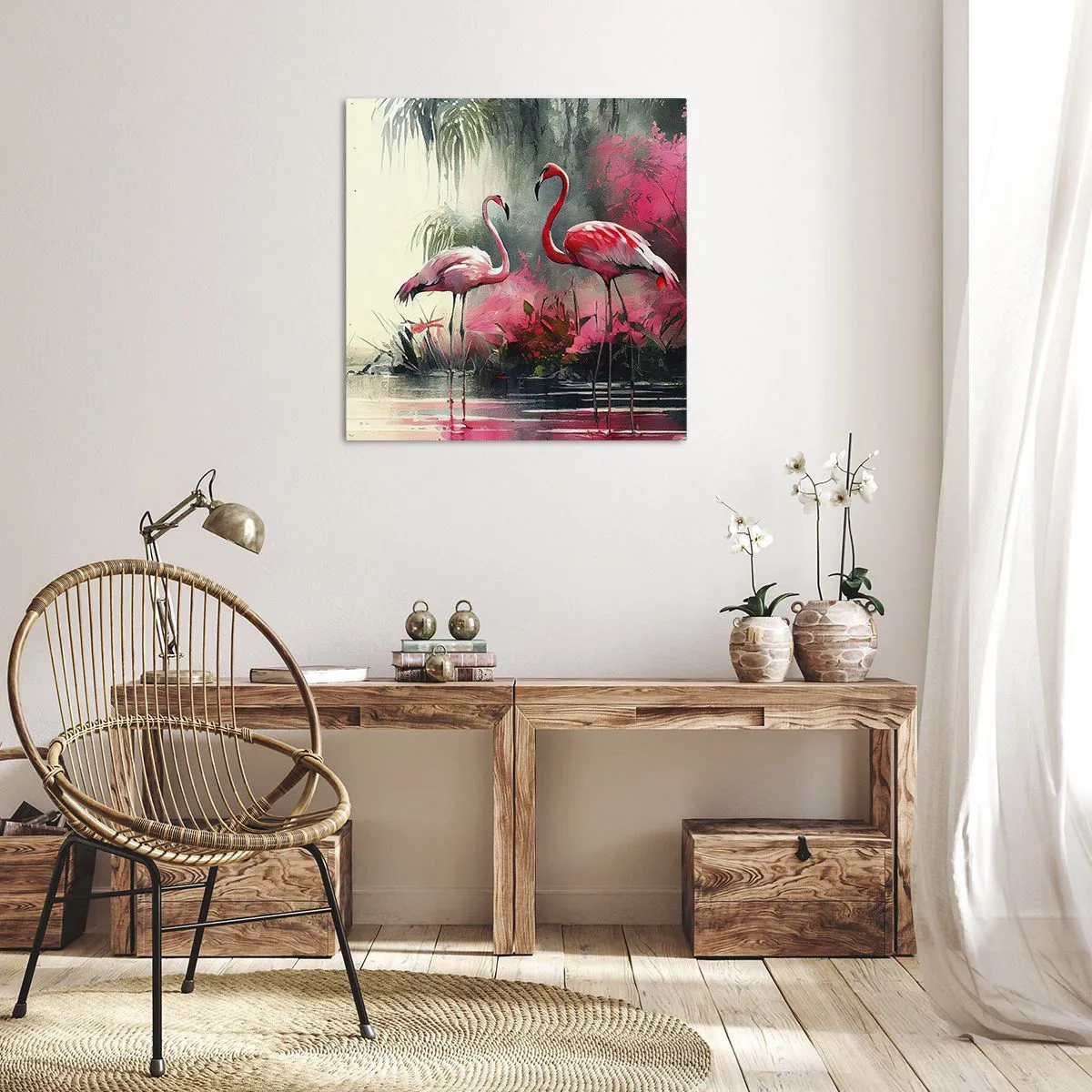 Lærredstryk - Billede på lærred - En lektion i naturlig charme - 40x40 cm
