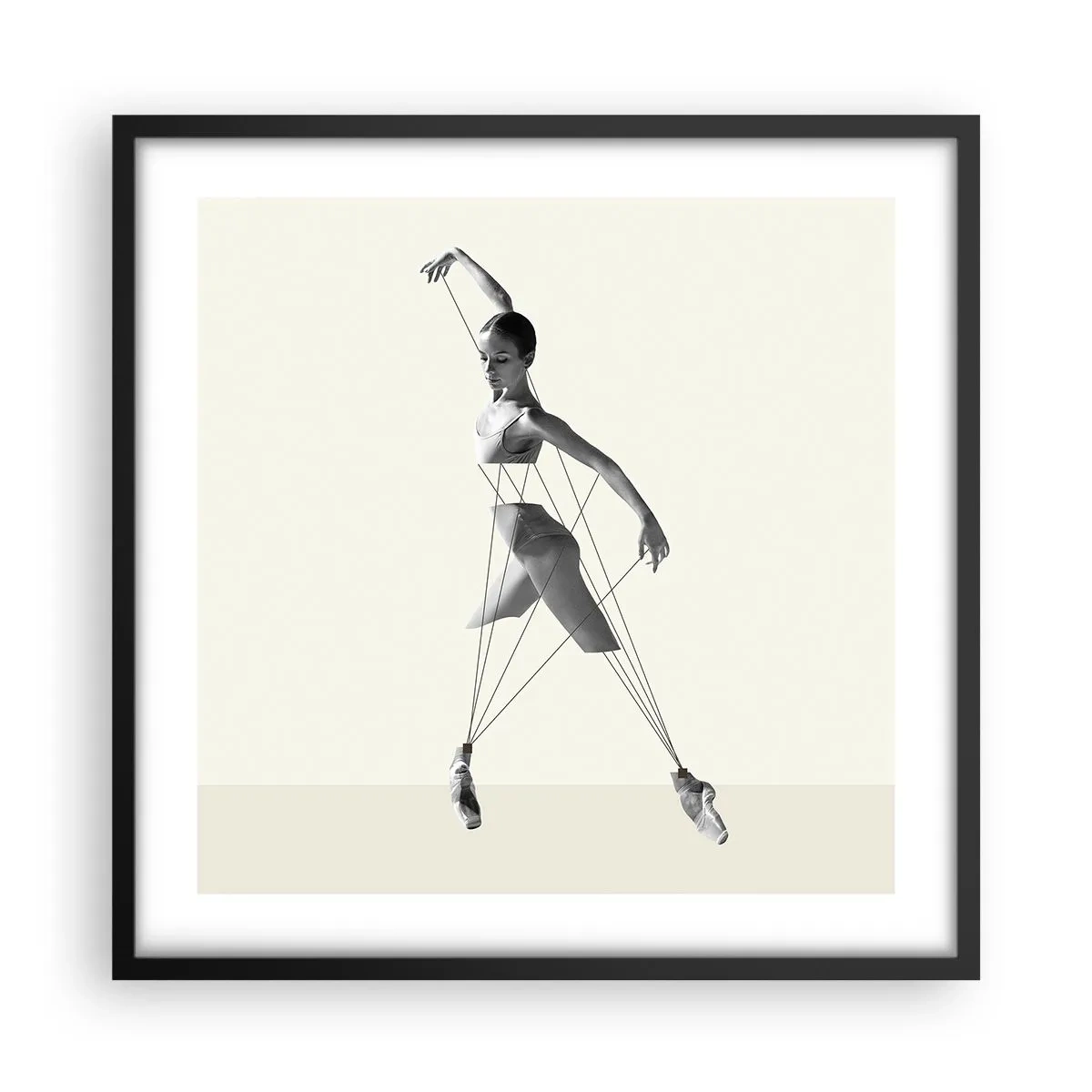 Plakat i sort ramme - I verdens teater - 50x50 cm