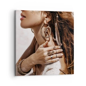 Lærredstryk - Billede på lærred - Dronning af den vilde strand - 70x70 cm