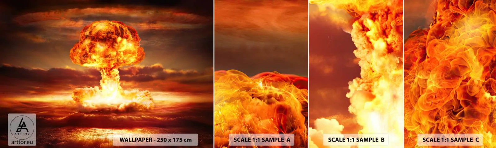 Fototapet Prøve Standard Eco - Og enden vil komme - Atombombe, Militær, Grafik - 100x30 cm
